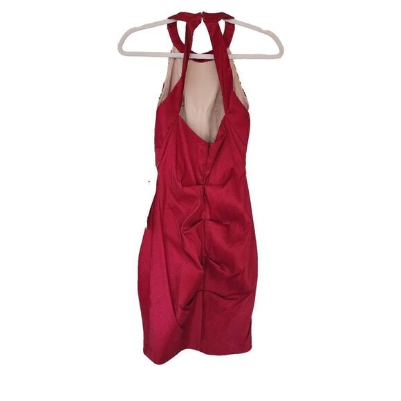 Blondi nites Stacy Sklar fitted halter lace overlay cocktail dress NWT SIZE 1 - Picture 3 of 9